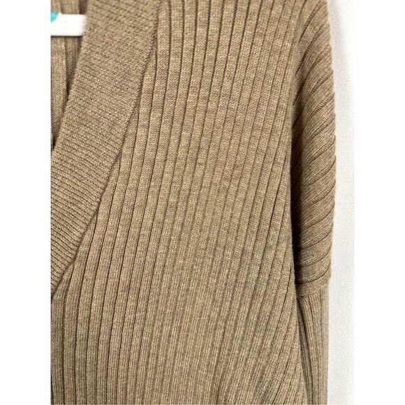 NWT Sanctuary Women’s Ribbed V-Neck Cardigan Sweater Heather Truffle M - Picture 9 of 10